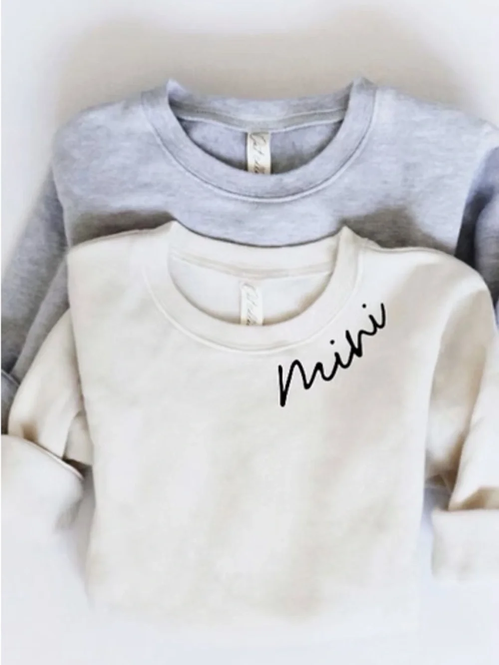 Mini Script Cream Kids Sweatshirt - Picture 2 of 2